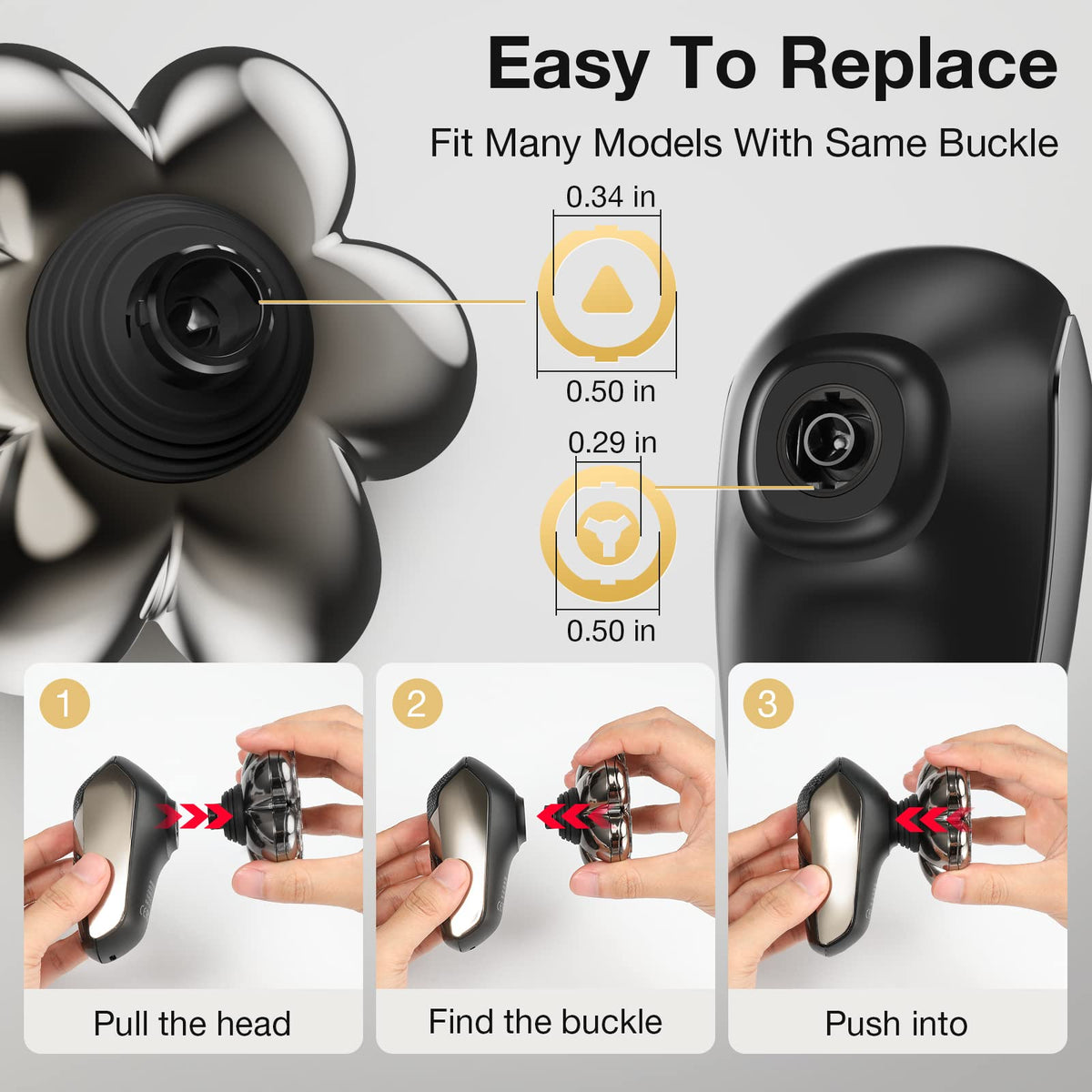 SHPAVVER next to razor for scale, compact replacement head that fits
