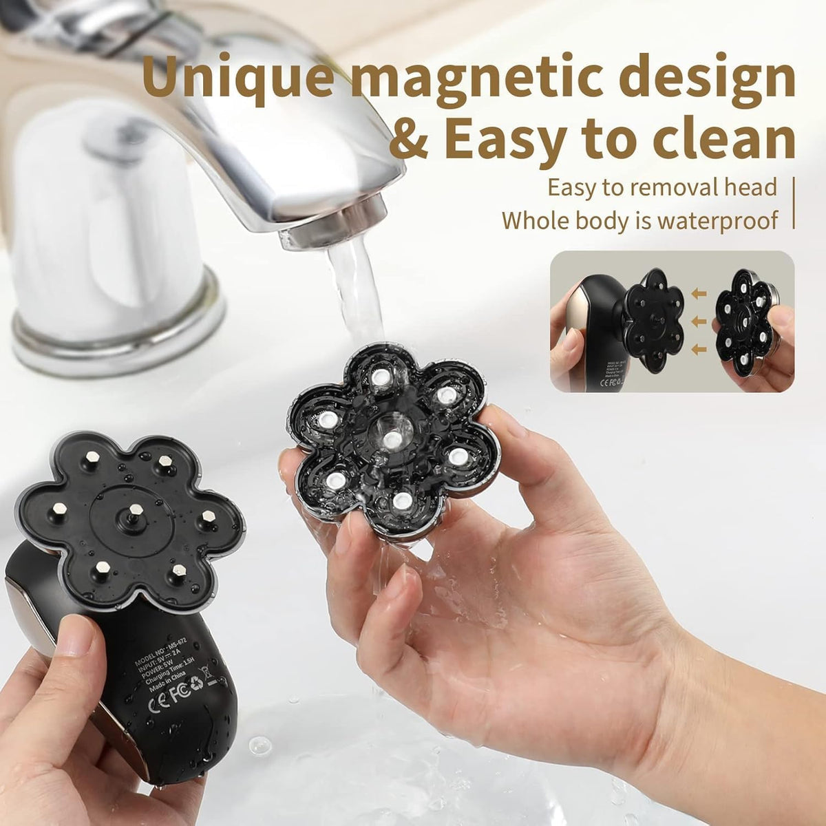 SHPAVVER rinsing under tap demonstrating simple maintenance benefit