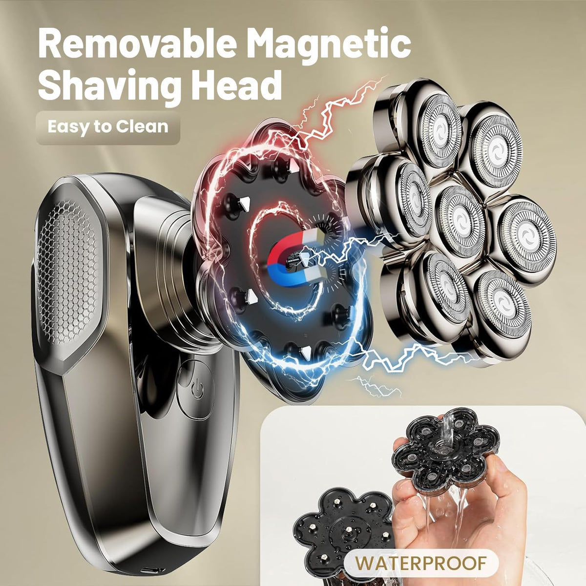 SHPAVVER ETHUP detachable head closeup demonstrating easy magnetic removal