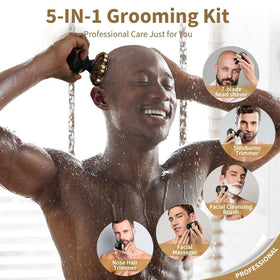 SHPAVVER used in shower illustrating IPX7 waterproofing and safe wet shaving