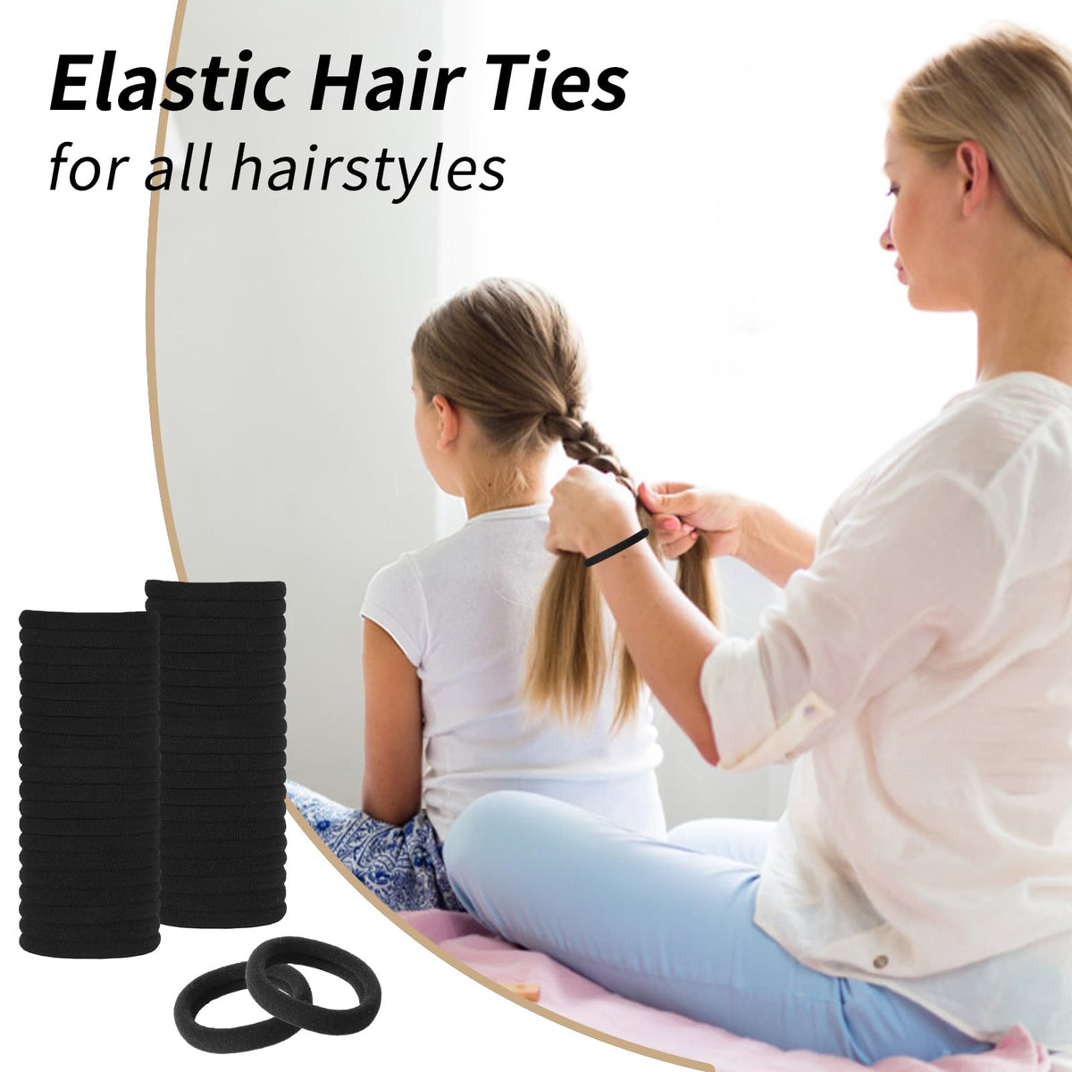 Shrandi hair ties organized in a bowl for easy access and storage