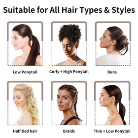 Shrandi hair tie securing a high ponytail with firm, damage-free hold