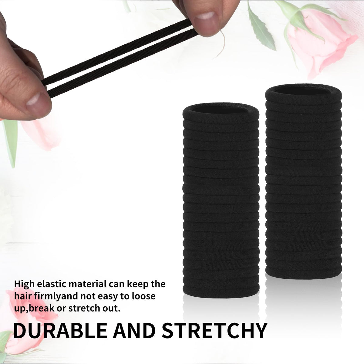 Shrandi stacked bands next to ruler showing size and stretch capacity