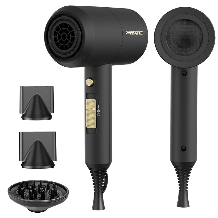 SHRATE front view of compact dryer showing controls and sleek design benefit portability