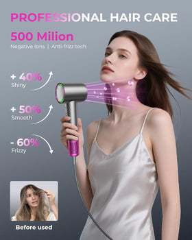 SHRATE magnetic diffuser attached demonstrating even drying and styling control