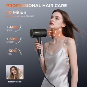 SHRATE smoothing nozzle detail for precise airflow and sleeker shiny hair finish
