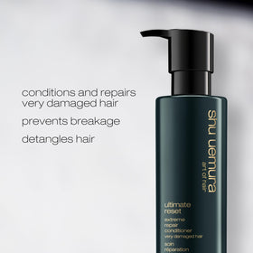 shu uemura art of hair applying conditioner to mid-lengths and ends demonstrating detangling
