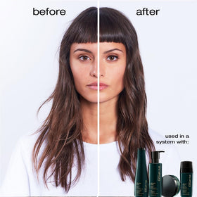 shu uemura art of hair Japanese rice extract bottle highlighting natural potency