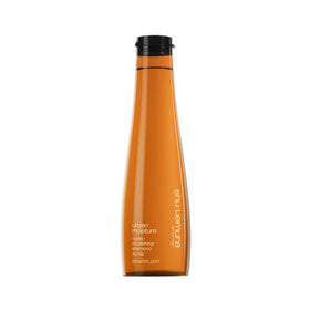 shu uemura art of hair front bottle showing product and benefit of hydration