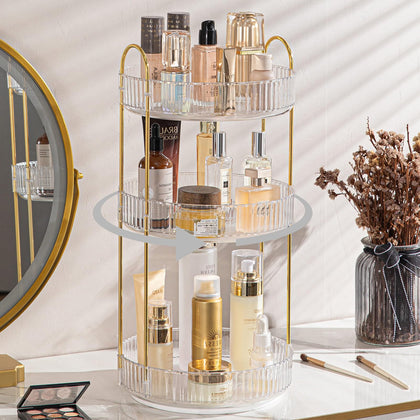 shuang qing front view clear organizer showing tidy cosmetics and quick access