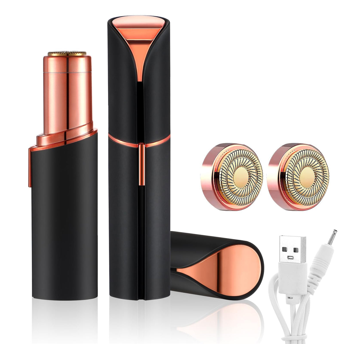 shuangtong front view of black trimmer showing sleek pen shape and portability