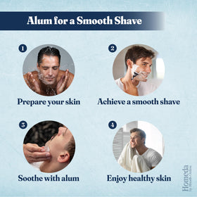 Shudh Online alum stone applied to freshly shaved skin to soothe irritation