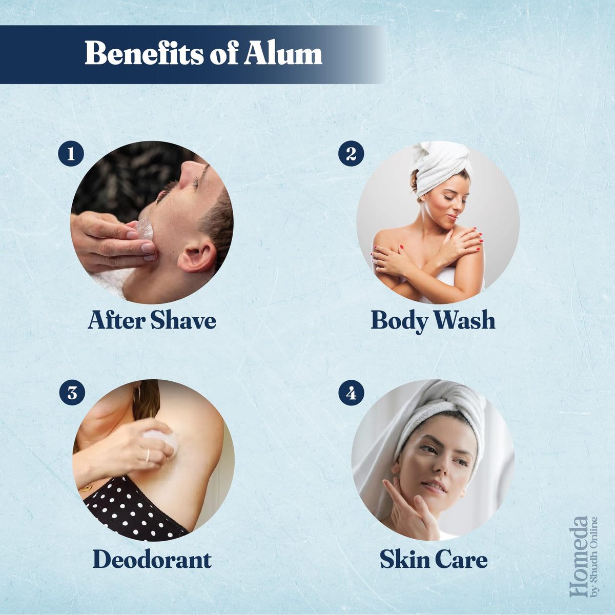 Shudh Online alum stone used externally on intimate area for gentle cleansing