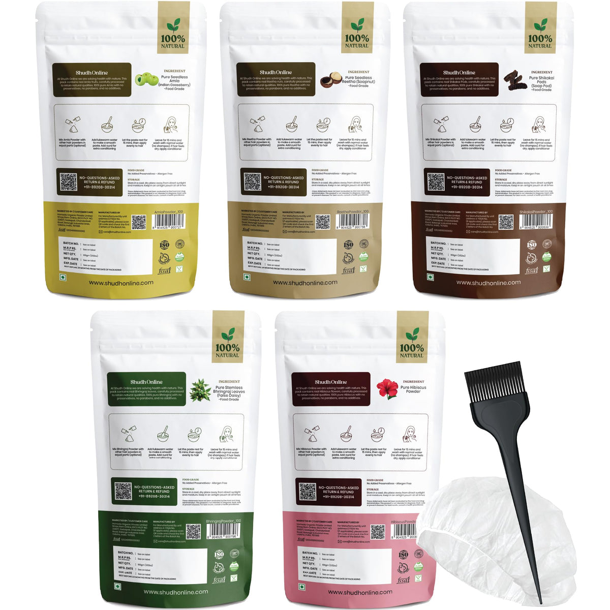 Shudh Online lifestyle shelf setup suggesting a natural hair care routine