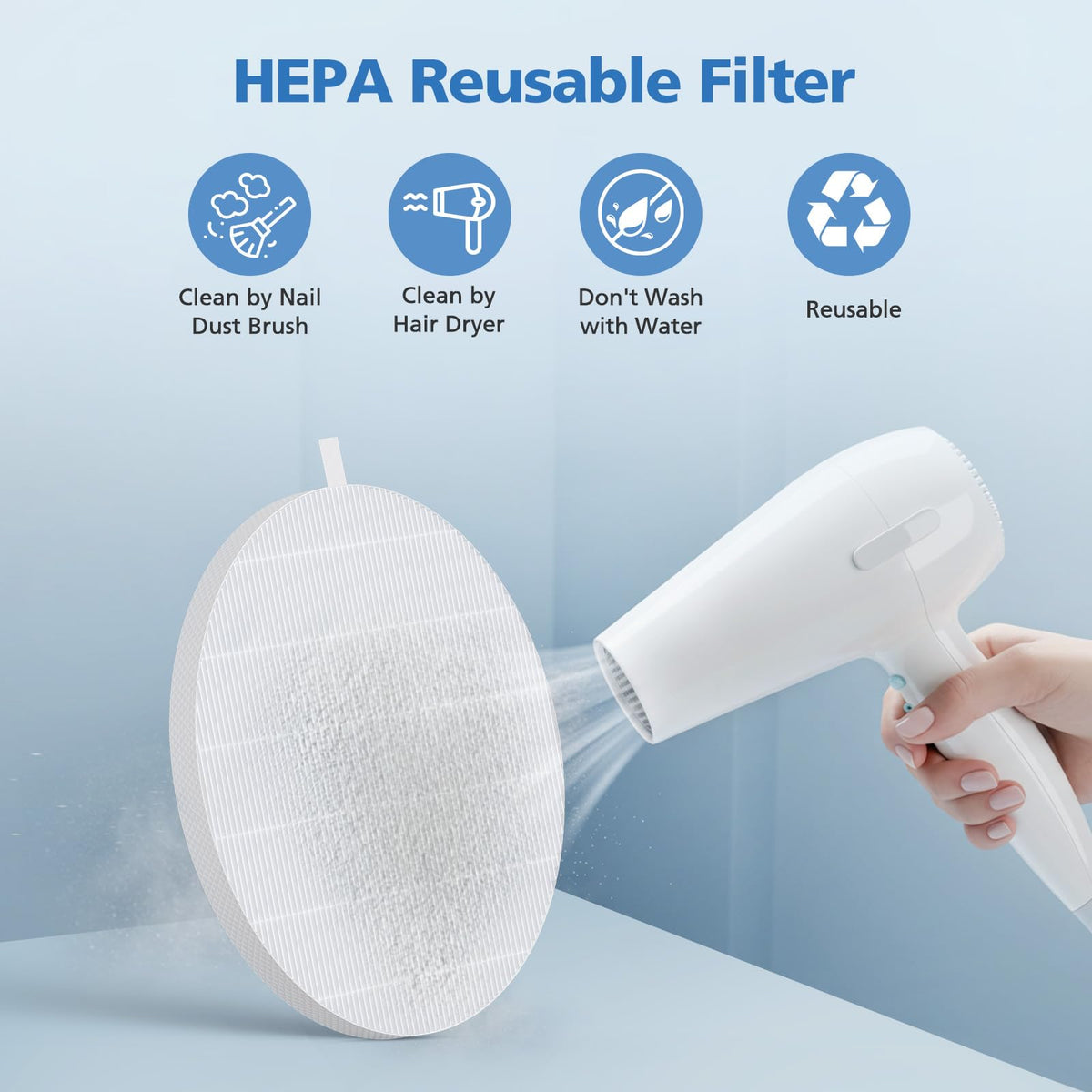 ShufudeJa cleaning brush removing dust from filter for reusable maintenance