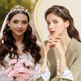 shuielai set of four headbands arranged flatlay to show style variety and mixing options