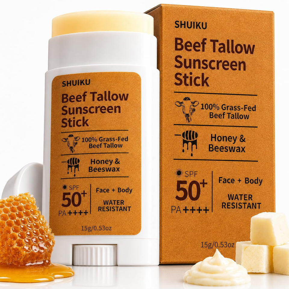 SHUIKU front packaging of beef tallow SPF 50 stick for portable protection