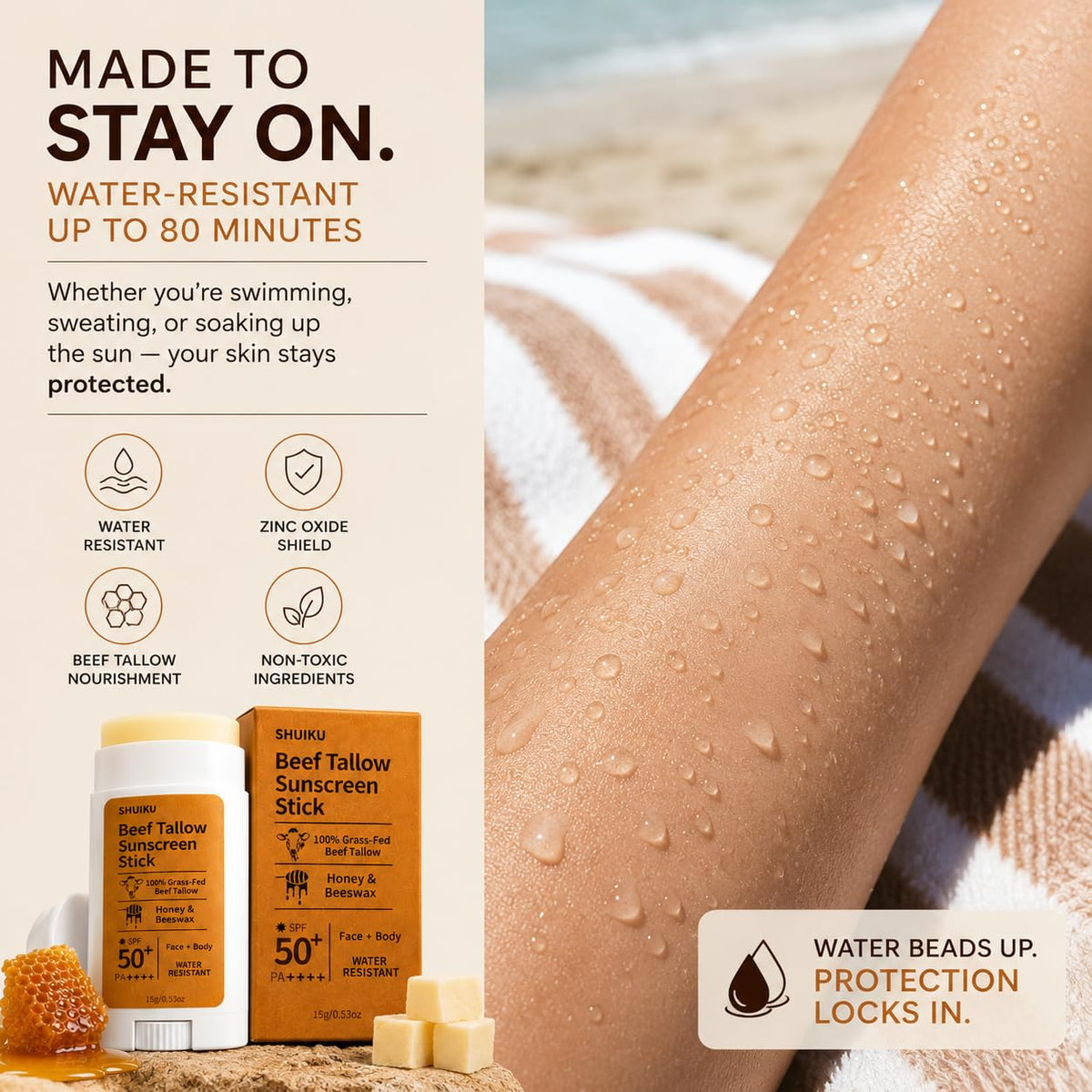 SHUIKU sun stick inside travel kit showing convenient on-the-go use