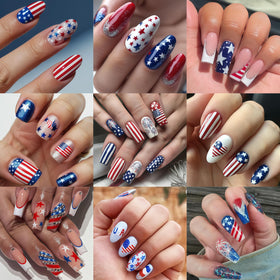SHUXILIN lifestyle patriotic manicure worn outdoors for celebratory style