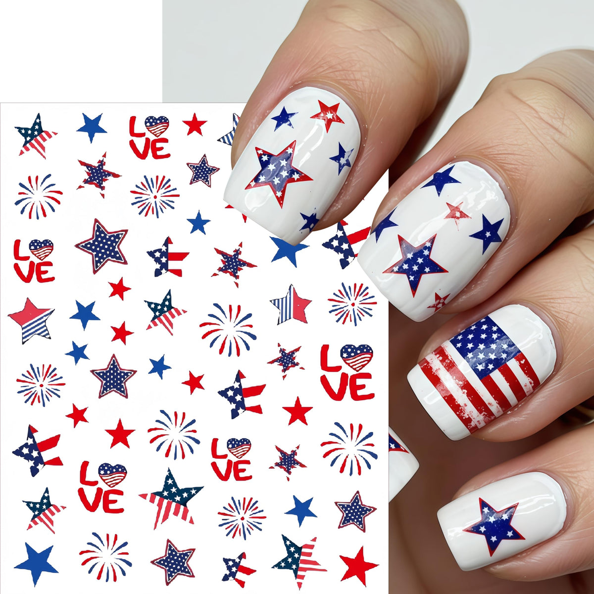 SHUXILIN star and firework pattern closeup for festive nail accents