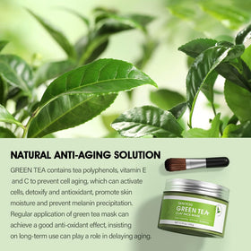 SHVYOG open jar revealing green tea clay for easy scooping