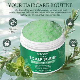 SHVYOG ingredients flatlay rosemary peppermint and jojoba illustrate natural nourishing blend