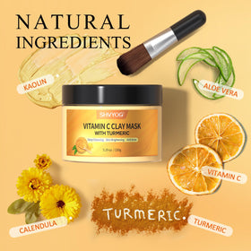 SHVYOG mask applied to cheeks demonstrating coverage and oil control benefit