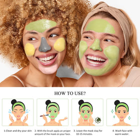 SHVYOG mask being applied in a spa-like setting promoting relaxing self-care