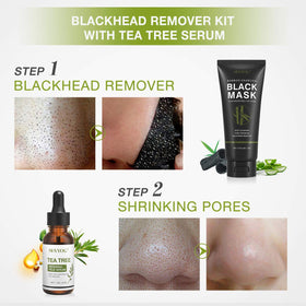 SHVYOG tea tree serum dropper releasing a clear drop to soothe skin after masking