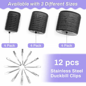 shynek rollers and 12 clips flatlay showing included tools for secure styling