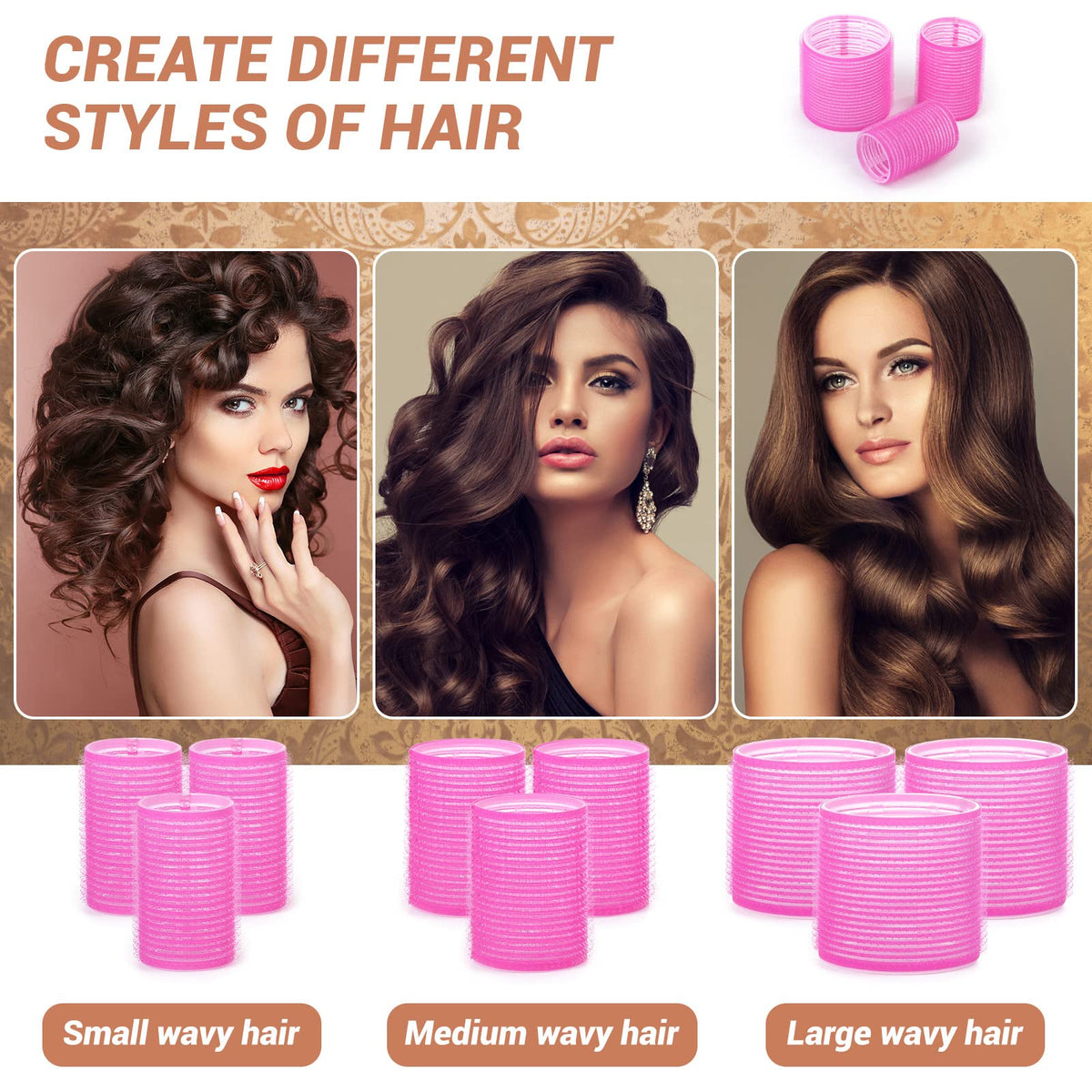 shynek layout of jumbo large medium rollers illustrating size options for styling