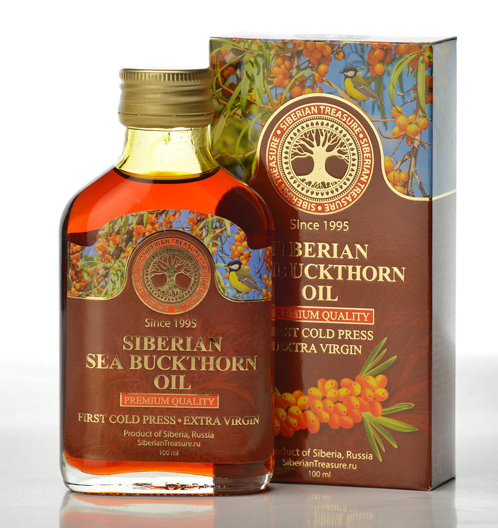 Siberian Treasure front bottle view showing premium glass and rich color benefit: preserves nutrients