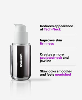 SickScience application on jawline showing lifting motion and contour benefit