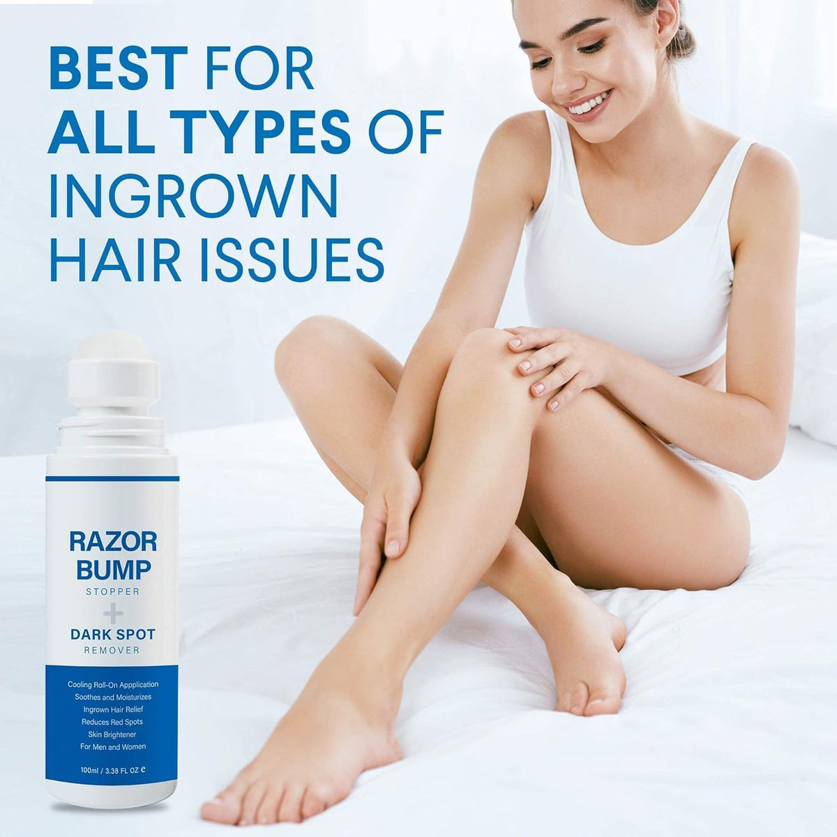 Sielkin applied to back of neck showing easy reach and calmer skin benefit