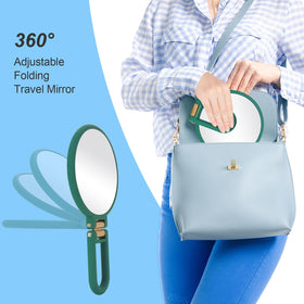 Sifolo mirror with adjustable handle used as a stand for hands-free convenience