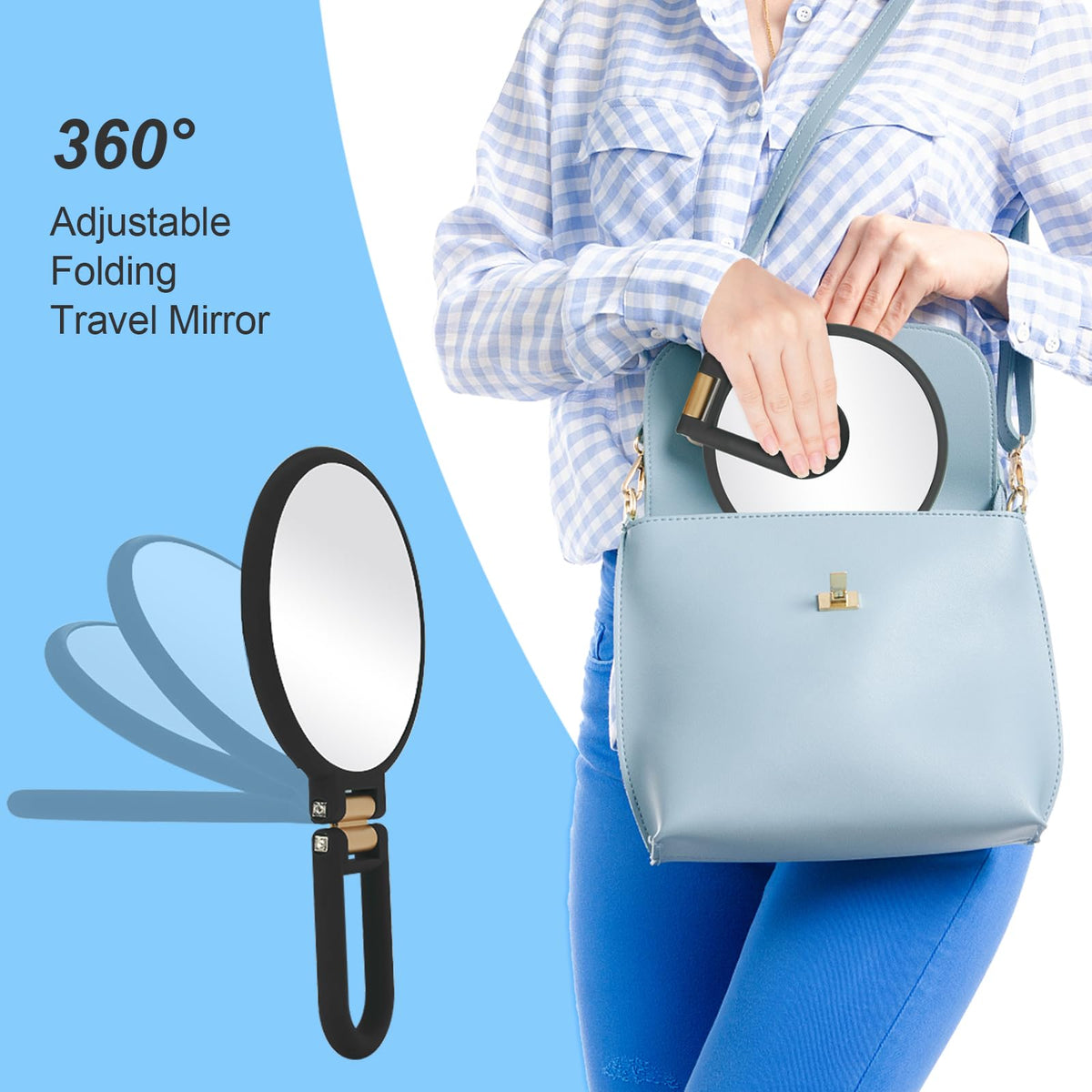 Sifolo mirror used hands-free on vanity for precise grooming