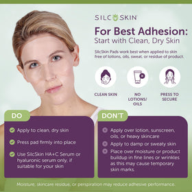 Silc Skin pad applied to chest demonstrating comfortable overnight wear benefit