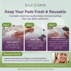 Silc Skin pad in hand showing scale for easy placement benefit