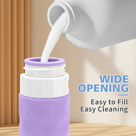 Silevoler bottle held in hand to show size and squeezable control benefit