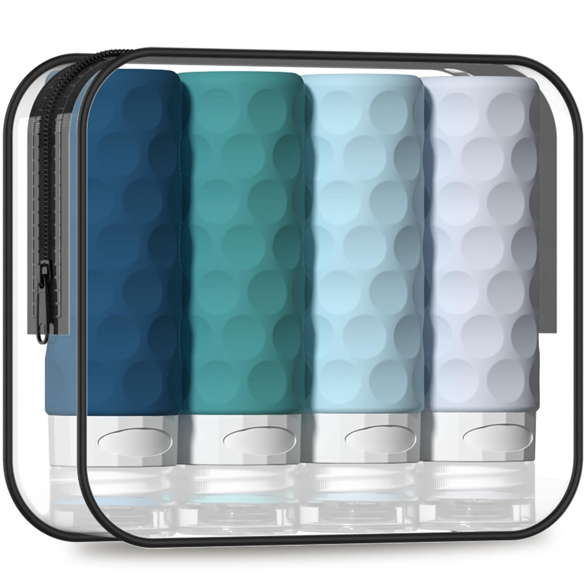 Silevoler mint front packaging shows four bottles and clear pouch benefit: secure travel