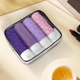 Silevoler bottles packed into luggage demonstrating space-saving, travel-ready benefit