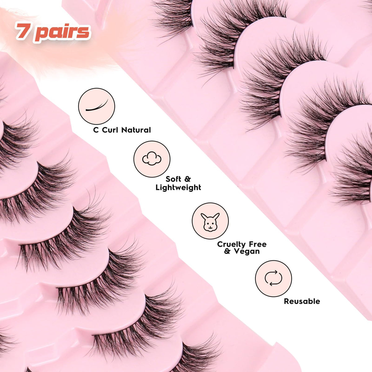 Siligli full set display of seven pairs, reusable variety for looks