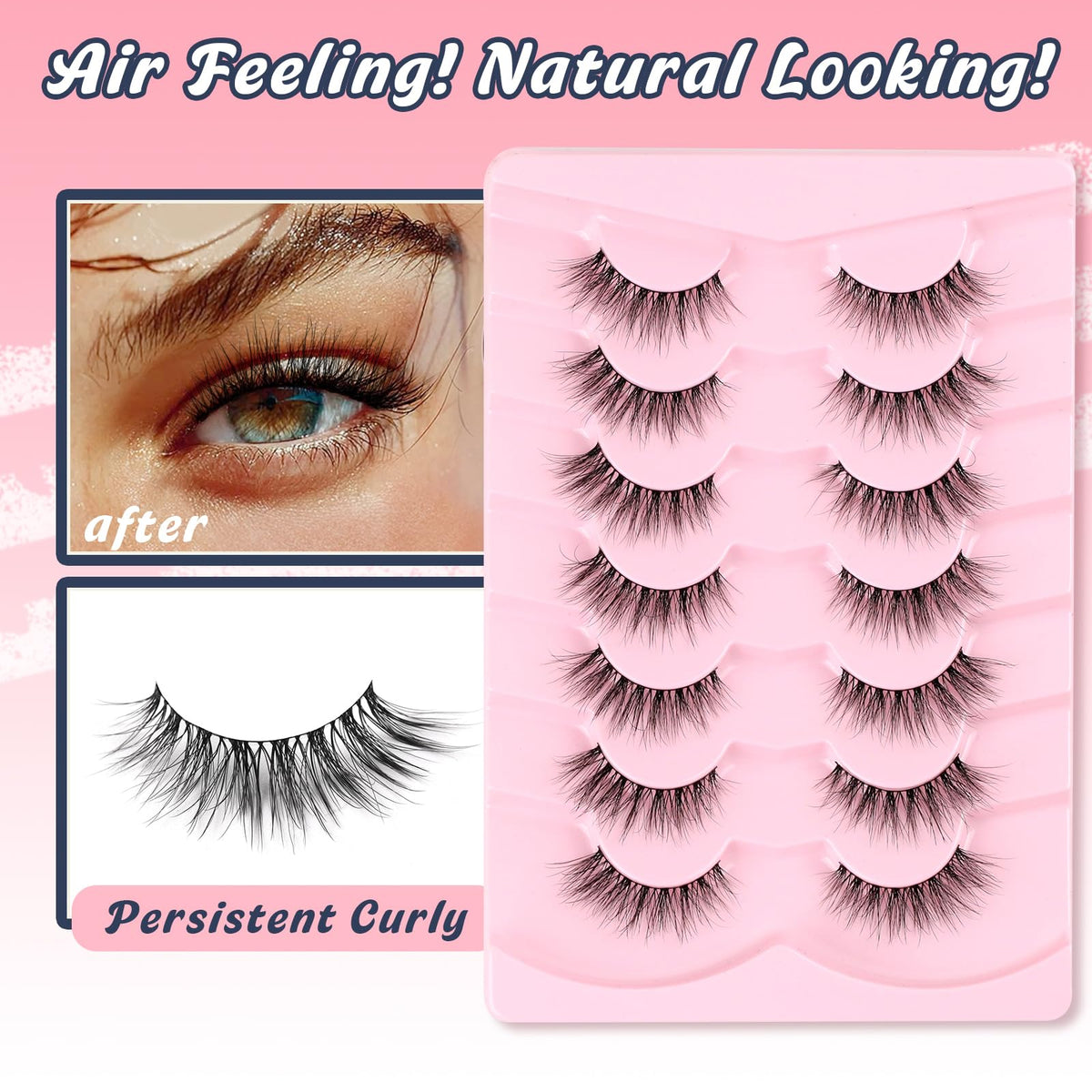 Siligli lashes applied on eye creating lifted cat-eye effect