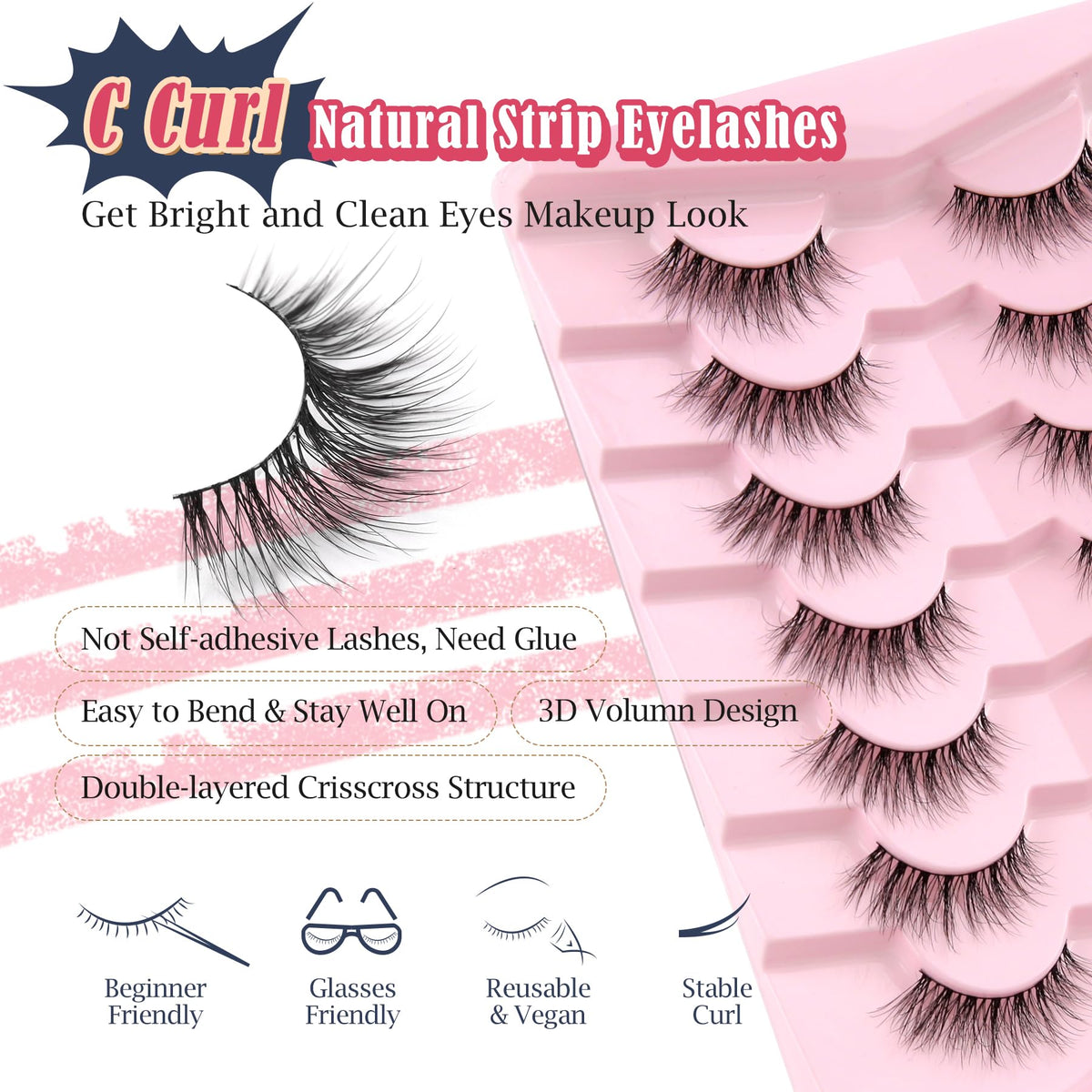 Siligli faux mink fiber texture, soft-feather finish for realism