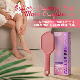 SILKLE foot file staged on bathroom shelf showing everyday pedicure readiness