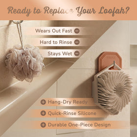SILKLE textured strap and back providing secure non-slip grip in shower