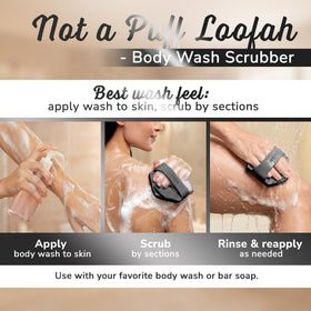 SILKLE scrubber in shower being used to wash body for quick cleansing benefit