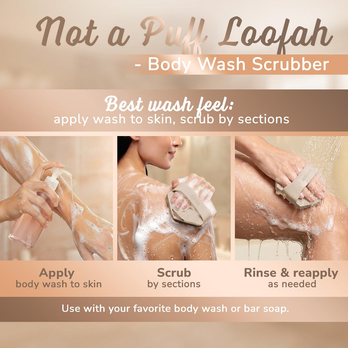 SILKLE creating lather with body wash for efficient cleansing