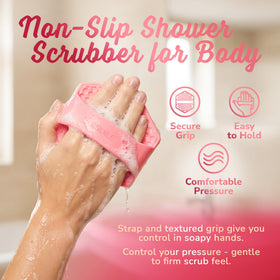 SILKLE scrubber next to hand for scale showing comfortable handheld size