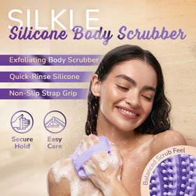 SILKLE close-up of silicone bristles texture for gentle exfoliation benefit